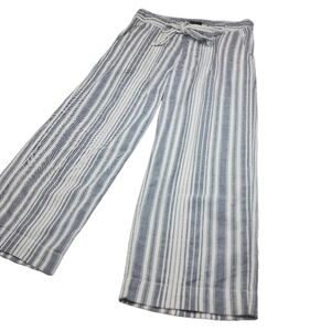 Sanctuary Coastal Striped Cotton Relaxed Loose Fit Wide Leg Cropped Pants 27